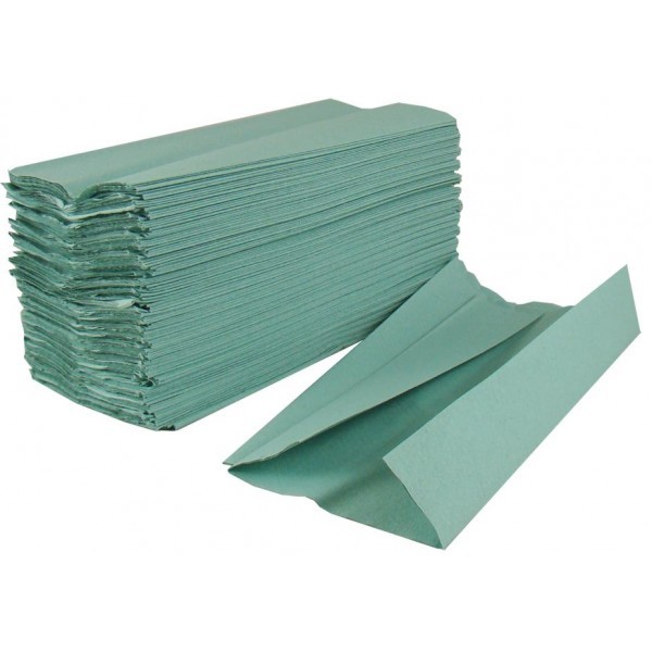 C Fold hand towels 1ply Green (2400)